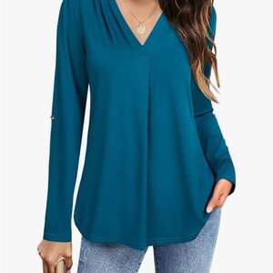 Timeson spandex/polyester top size XXL in teal. Very comfortable. EUC.